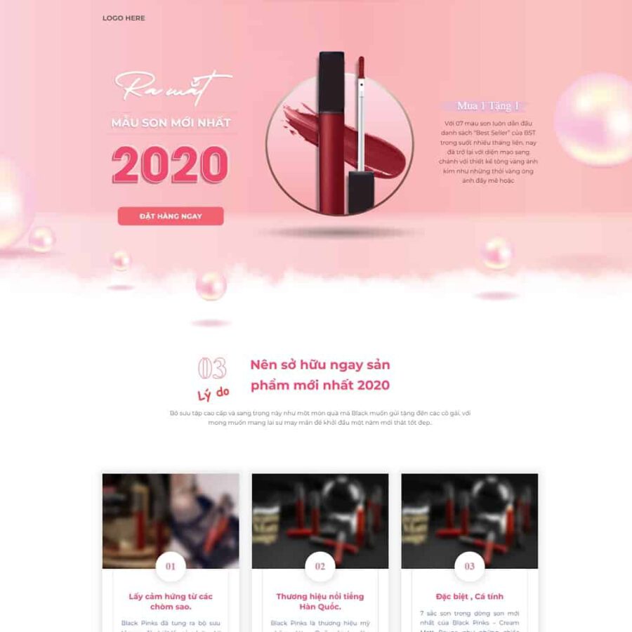 Web mẫu Lading Page bán Son Dưỡng Môi