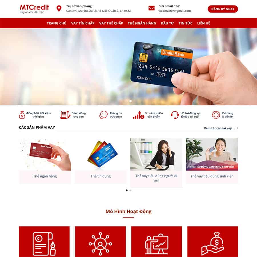 Web mẫu vay vốn, tài chính