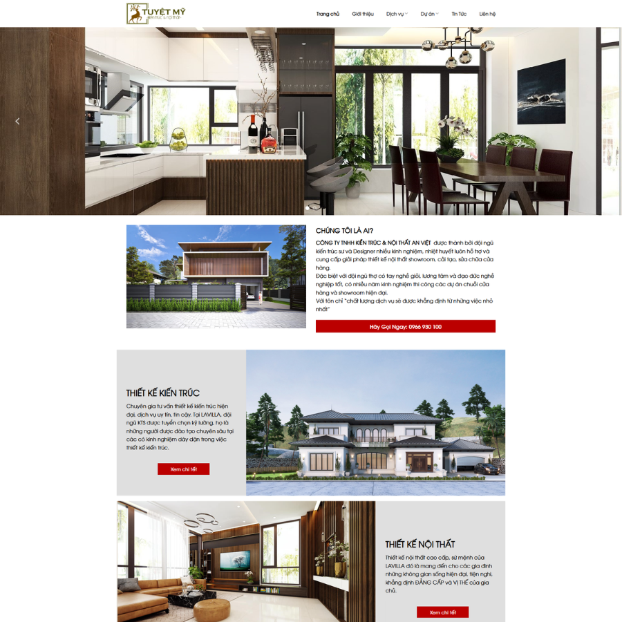 Web mẫu nội thất Kiến Trúc