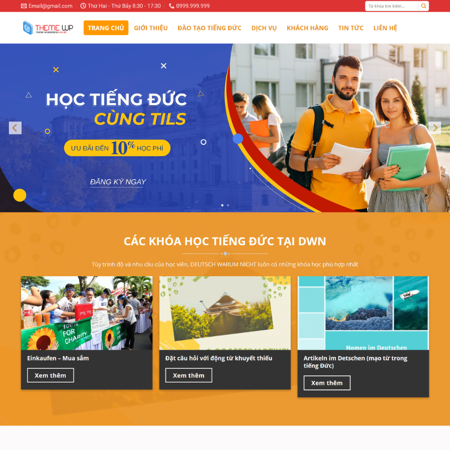 Web mẫu dịch vụ học tiếng đức