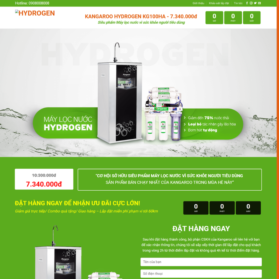 Web mẫu dịch vụ máy lọc nước