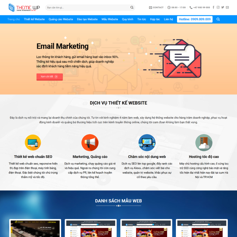 Web mẫu dịch vụ marketing