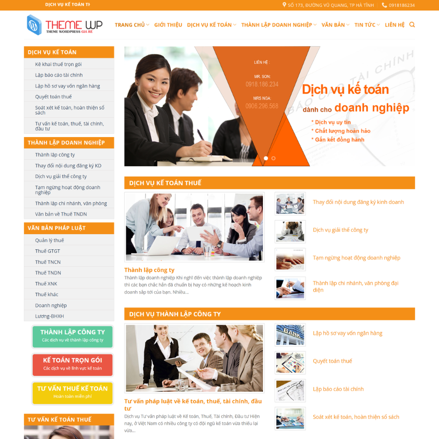 Web mẫu dịch vụ kế toán