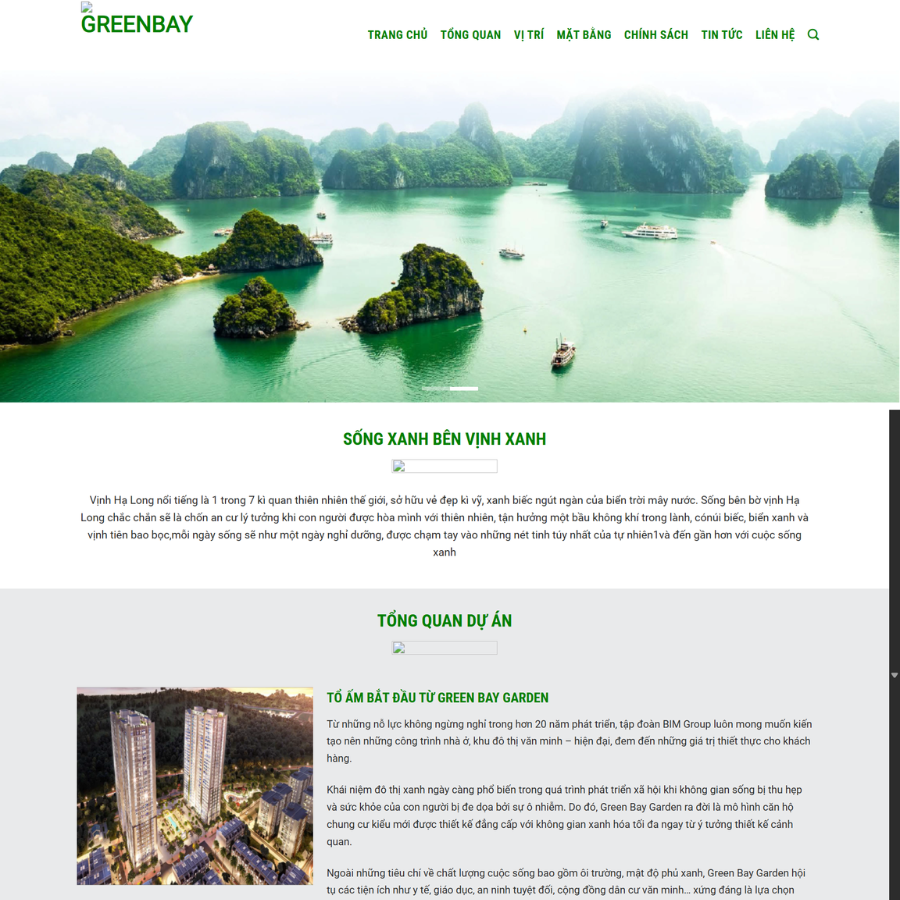 Web mẫu bất động sản Greenbay